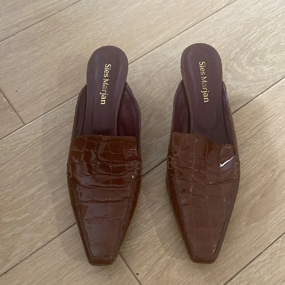 Sies Marjan Brown Patent Mules size 39 - Picture 1 of 4